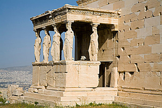 雅典卫城,雅典,伊瑞克提翁神庙,门廊,女像柱