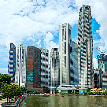 摩天大楼,新加坡河,新加坡,亚洲