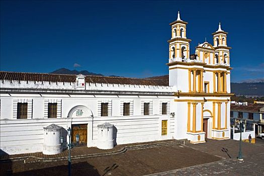 建筑,教堂,圣克里斯托瓦尔,房子,恰帕斯,墨西哥