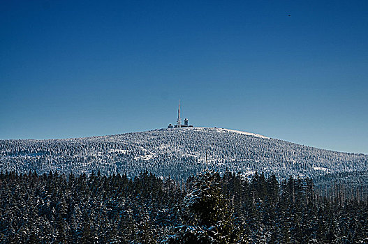 冬季风景,布罗肯,哈尔茨山,德国