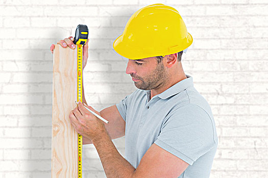 木匠,测量,带子,厚木板