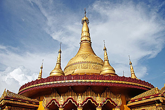 寺庙,金庙,印度,山,流行,旅游景点,本地人,捐赠,缅甸,政府,孟加拉,九月,2009年