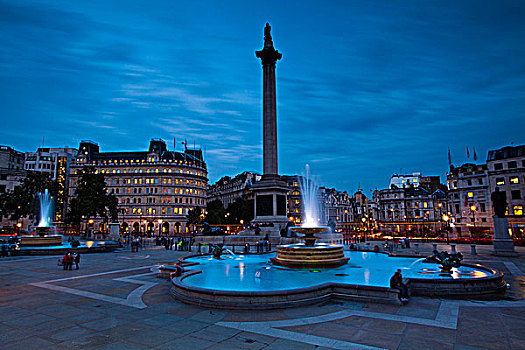 柱子,喷水池,特拉法尔加广场,威斯敏斯特,伦敦,英格兰