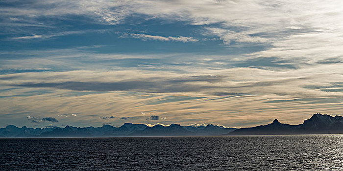 海洋,山脉,背景,挪威