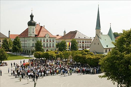 队列,小教堂,上巴伐利亚,巴伐利亚,德国,欧洲