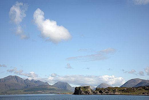 苏格兰,高地,城堡,石头,湖,斯凯岛