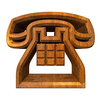 电话,象征,木头