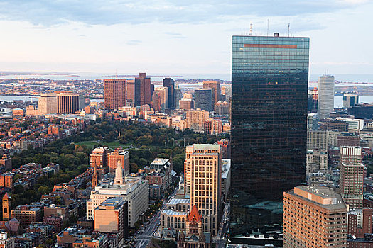 约翰-汉考克大厦,波士顿公园,风景,中心,波士顿,马萨诸塞,美国