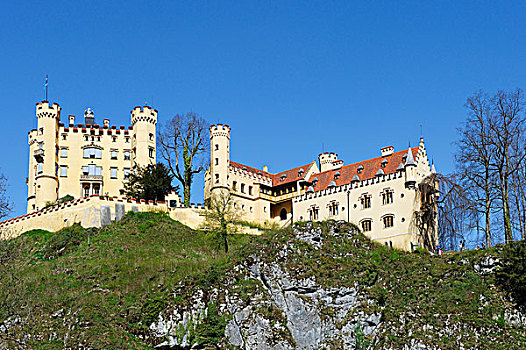 城堡,旧天鹅堡,史旺高,东方,斯瓦比亚,巴伐利亚,德国,欧洲