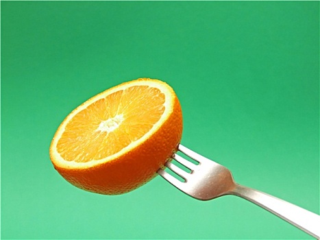 橙色,叉子