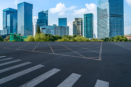 路面和建筑背景图