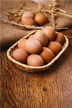 新鲜,褐色,蛋,小麦,亚麻布,背景