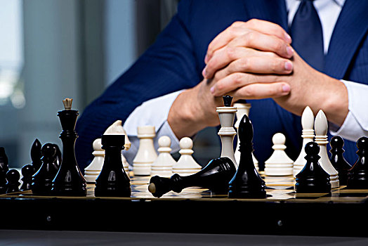 商务人士,玩,下棋,策略,概念