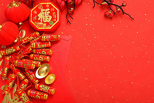 中国传统佳节春节过年留白背景