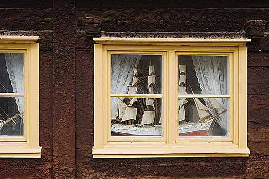 窗户,历史,木屋,维斯比,哥特兰岛,瑞典
