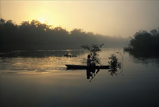 捕鱼者,亚马逊河,巴西,南美