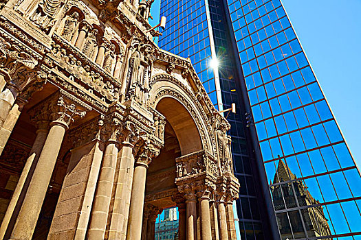 波士顿三一教堂,广场,马萨诸塞,美国