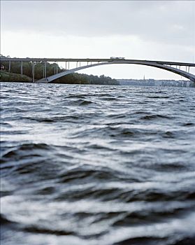 桥,上方,灰色,水,斯德哥尔摩,瑞典
