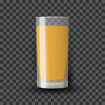 橙汁,玻璃杯,有机,热带水果,饮料,透明,矢量,插画