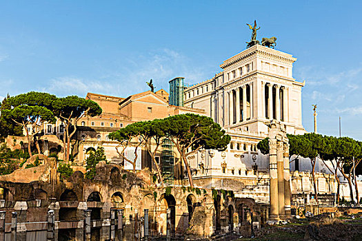 维克多艾曼纽二世纪念堂,局部,古罗马广场,罗马,意大利