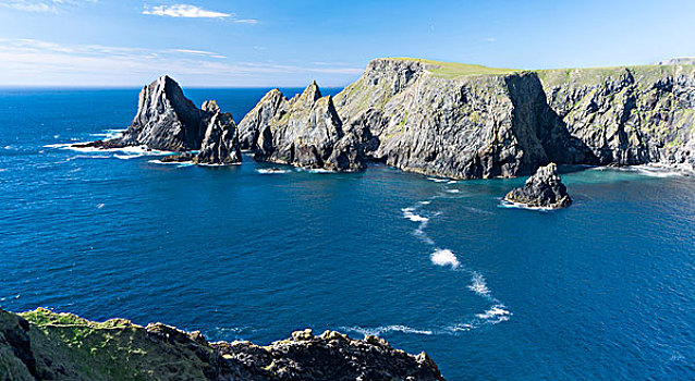 悬崖,挨着,山,设得兰群岛,北方,岛,苏格兰,大幅,尺寸