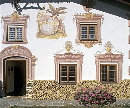 涂绘,建筑外观,提洛尔,奥地利