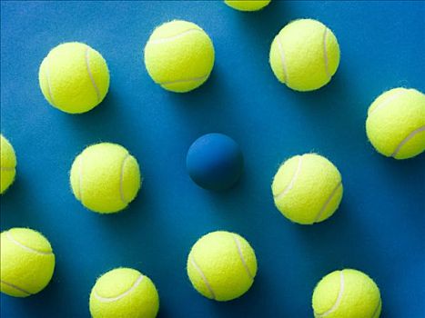 网球,壁球,蓝色背景