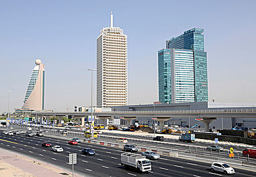 街道,摩天大楼,迪拜,阿联酋,中东