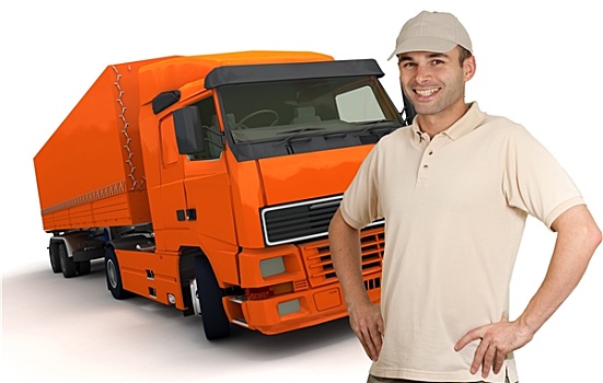 橙色,卡车司机