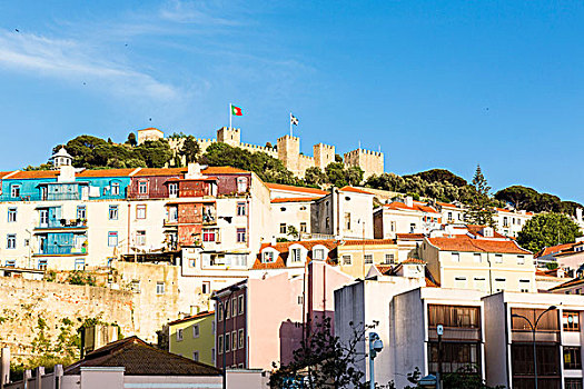 风景,山顶,要塞,阿尔法马区,地区,里斯本,葡萄牙