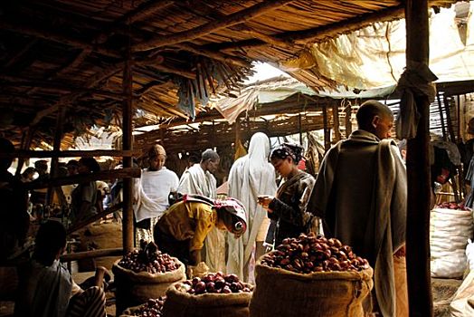 市场货摊,袋,埃塞俄比亚