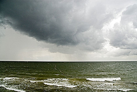 海洋,地平线,天空,自然,水,波浪,海浪,飞溅,远眺,云,雷云,暗淡,危险,概念,天气,风暴
