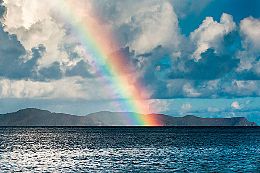 彩虹,发光,上方,英属维京群岛