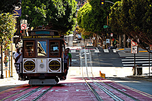 缆车,联合广场,旧金山,加利福尼亚,美国