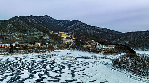中国吉林市松花湖冬季风景