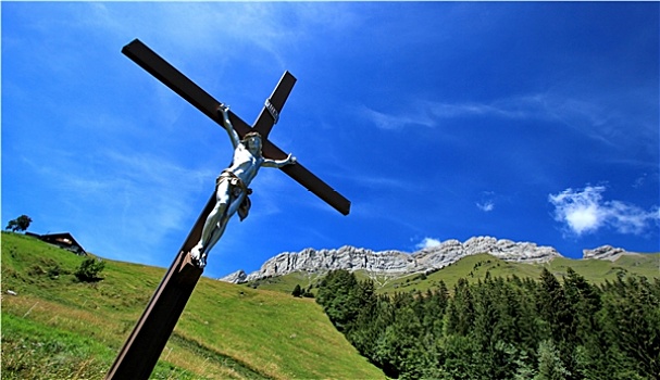 耶稣,十字架,山