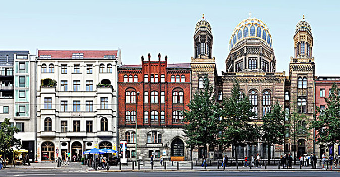 柏林,街道,新,犹太会堂,直线,照片