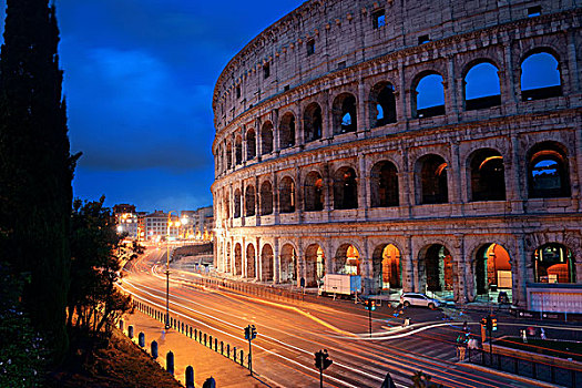 罗马角斗场,夜晚,光影,罗马,意大利
