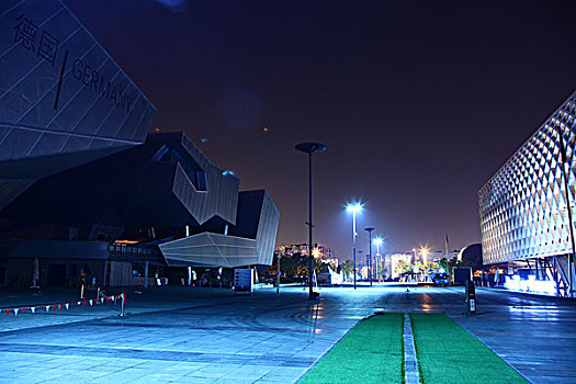 2010年上海世博会-法国馆,德国馆夜景