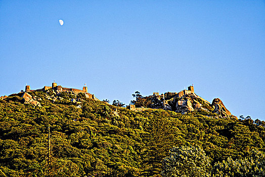 风景,摩尔风格,城堡,辛特拉,里斯本,区域,葡萄牙