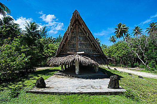 传统,茅草屋顶,小屋,雅浦岛,岛屿,密克罗尼西亚,大洋洲