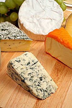丹麦,蓝色,正面,选择,美食,奶酪
