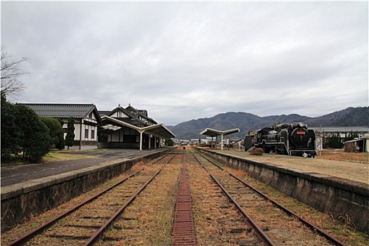 车站,火车头,岛根,日本