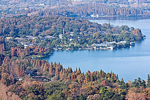 俯瞰丁家山西湖国宾馆