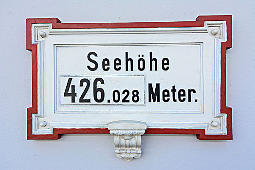 萨尔茨堡,标识,高度,高处,海平面,火车站,奥地利