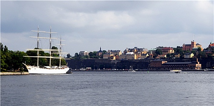 全景,港口,斯德哥尔摩