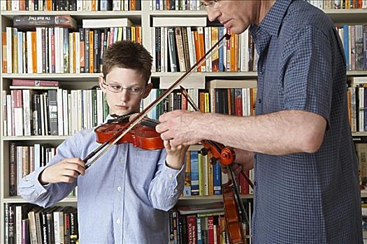 父亲,教育,儿子,演奏,小提琴