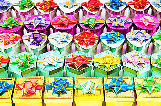 许多,彩色,礼盒