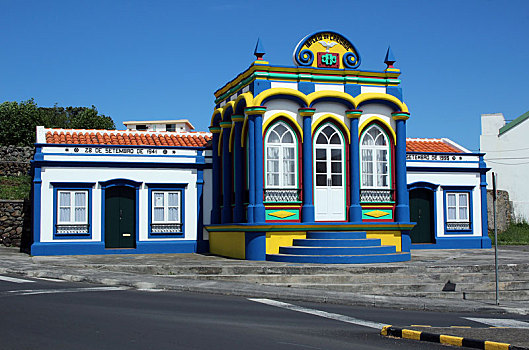 彩色,神圣,小教堂,岛屿,亚速尔群岛,葡萄牙