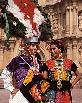 墨西哥,瓦哈卡,印第安,舞者